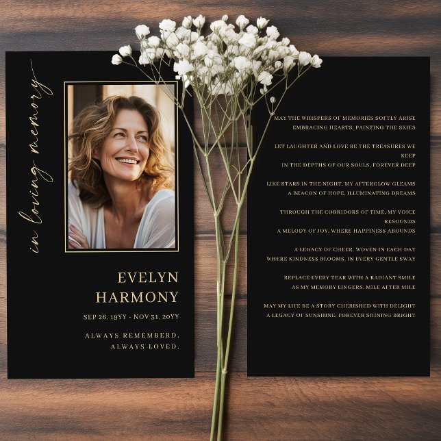 In Loving Memory Photo Funeral Prayer Card (Creator Uploaded)