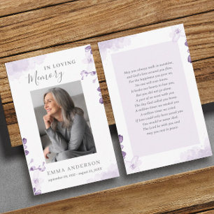 In Loving Memory Photo Funeral Prayer Card