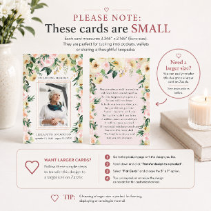 In Loving Memory Photo Funeral Prayer Card