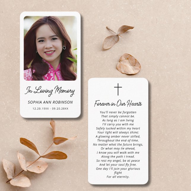 In Loving Memory Photo Funeral Prayer Card (Creator Uploaded)
