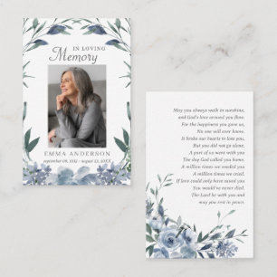 In Loving Memory   Photo Funeral Prayer Card