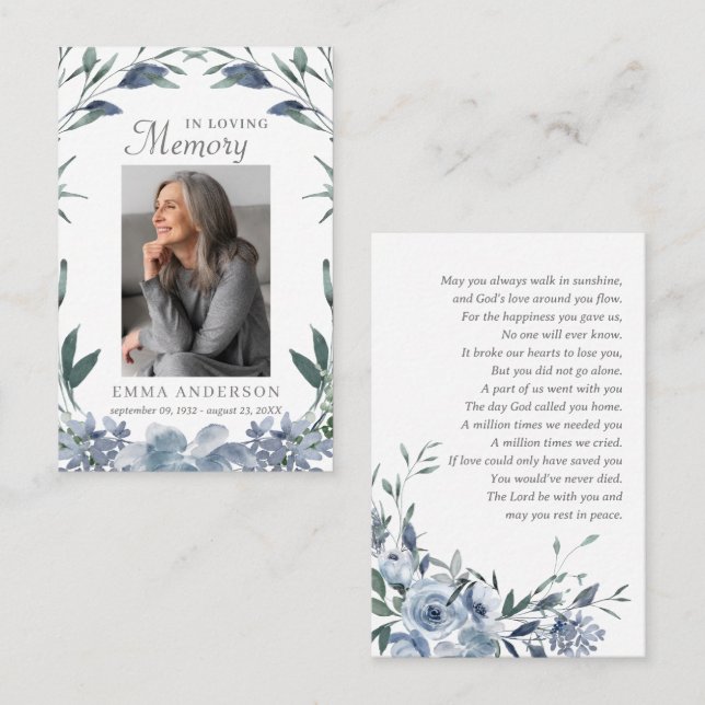 In Loving Memory | Photo Funeral Prayer Card (Front/Back)