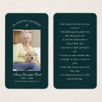 In Loving Memory Photo Funeral Prayer Card