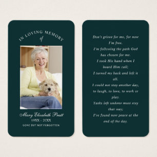 In Loving Memory Photo Funeral Prayer Card