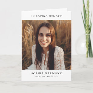 In Loving Memory Photo Funeral Program Card