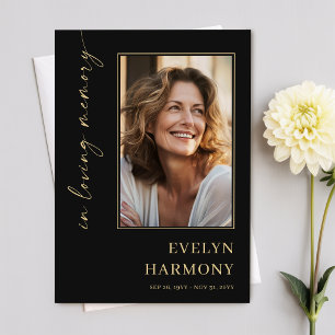 In Loving Memory Photo Funeral Program Card