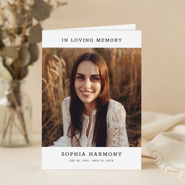 In Loving Memory Photo Funeral Program Card (Creator Uploaded)
