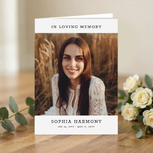In Loving Memory Photo Funeral Program Card