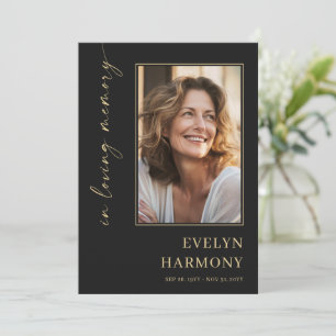 In Loving Memory Photo Funeral Program Card