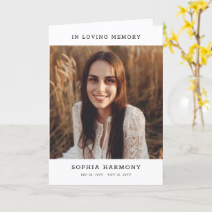 In Loving Memory Photo Funeral Program Card