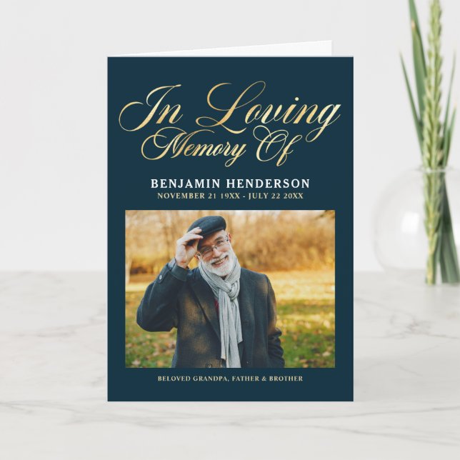 In Loving Memory Photo Funeral Programme (Front)