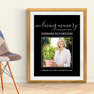 In Loving Memory Photo Funeral Welcome Poster