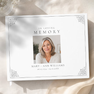 In Loving Memory Photo Funeral White Guest Book