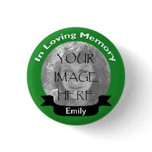 In Loving Memory Photo Green Button