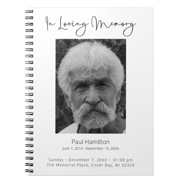 In Loving Memory Photo Guestbook Notebook (Front)