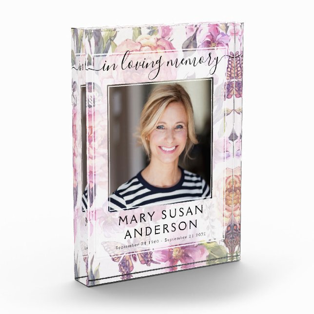 In Loving Memory Photo Keepsake Block (Left)