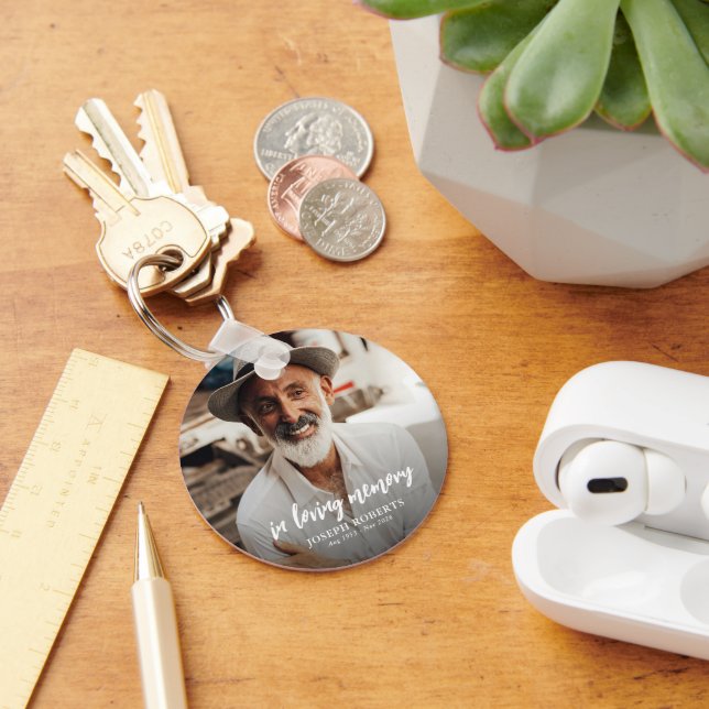 In Loving Memory Photo Keepsake Key Ring (Desk)