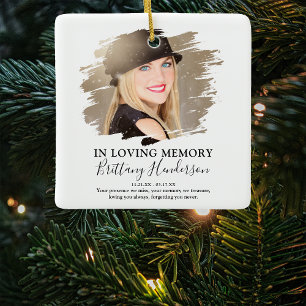 In Loving Memory Photo Memorial Christmas Ceramic Ornament