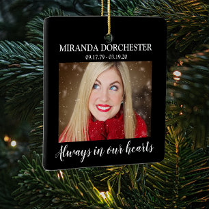 In Loving Memory Photo Memorial Christmas tree Ceramic Ornament