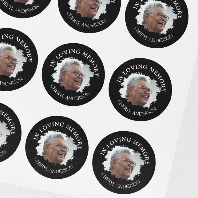 In Loving Memory | Photo Memorial Classic Round Sticker (Creator Uploaded)