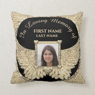 In Loving Memory Photo Memorial Diamond Look  Cushion