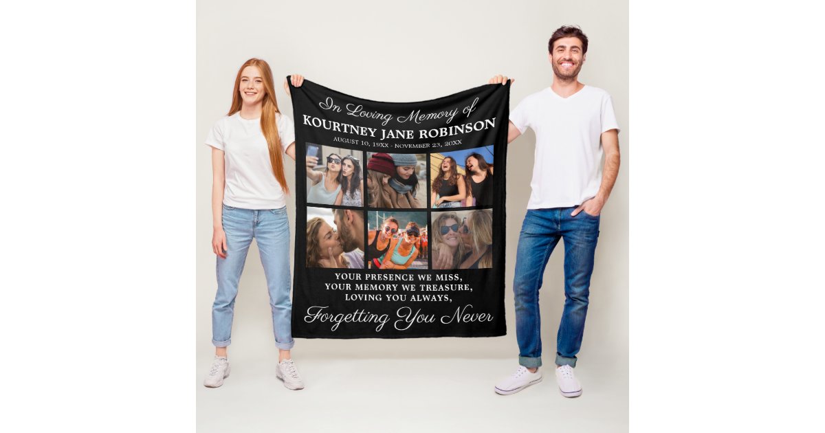 In Loving Memory Photo Memorial Fleece Blanket | Zazzle.co.uk