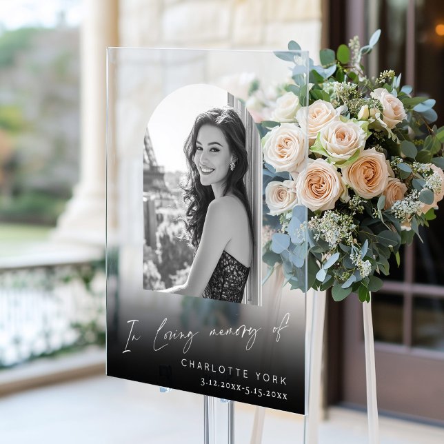 In Loving memory Photo Memorial Funeral Welcome Acrylic Sign (Creator Uploaded)