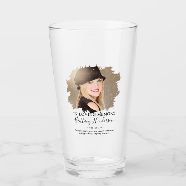 In Loving Memory | Photo Memorial Glass (Front)