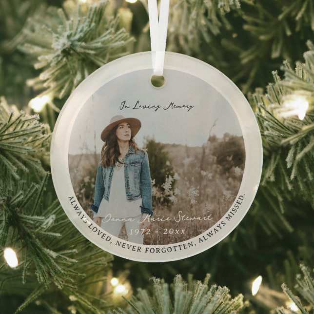 In Loving Memory | Photo Memorial Glass Tree Decoration (Insitu)