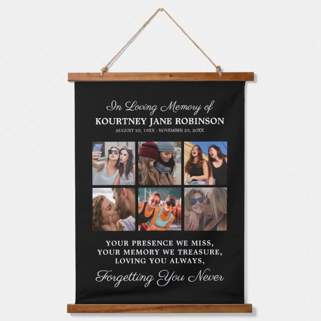 In Loving Memory Photo Memorial Hanging Tapestry (Front)