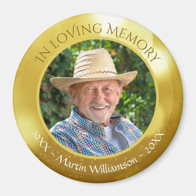 In Loving Memory Photo Memorial Keepsake Magnet (Front)