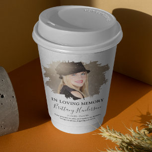 In Loving Memory Photo Memorial Paper Cups