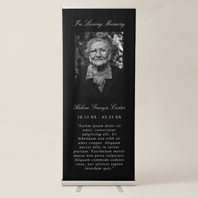 In Loving Memory Photo Memorial Passage Retractable Banner (Front)