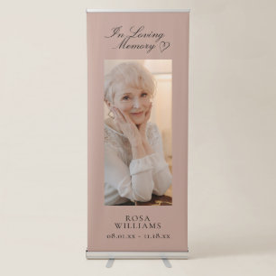 In Loving Memory Photo Memorial Pink Retractable Banner