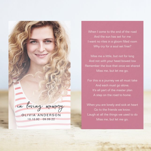 In Loving Memory Photo Memorial Poem Card (Creator Uploaded)