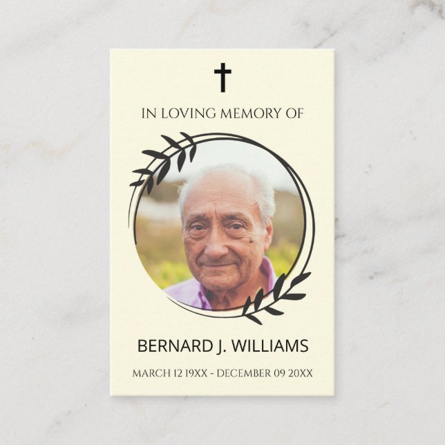 In Loving Memory Photo Memorial Prayer Card (Front)