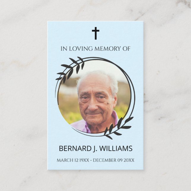 In Loving Memory Photo Memorial Prayer Card (Front)