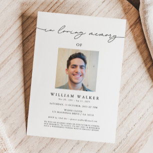 In Loving Memory Photo Memorial Service Funeral Invitation