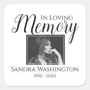 In Loving Memory   Photo Memorial Square Sticker