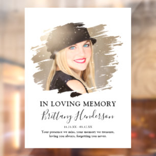 In Loving Memory   Photo Memorial  Window Cling