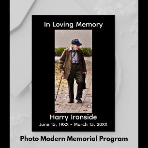 In Loving Memory Photo MODERN Memorial Program Programme