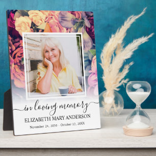 In Loving Memory Photo Moody Floral Memorial Plaque