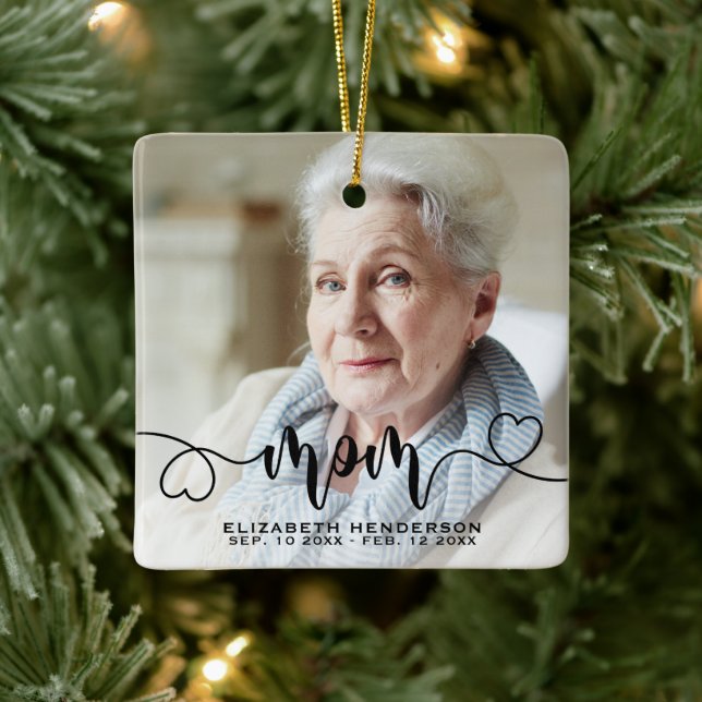 In Loving Memory Photo Mum Ceramic Ornament (Tree)