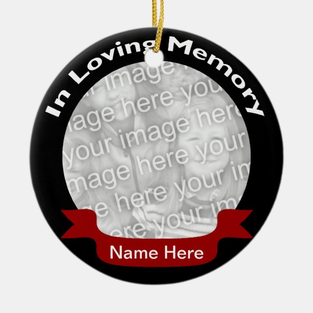 In Loving Memory Photo Ornament - Black (Front)