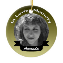In Loving Memory Photo Ornament Gold Black