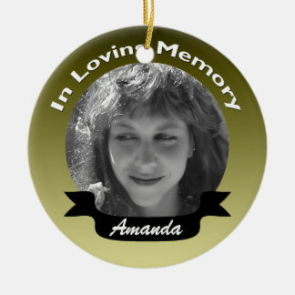 In Loving Memory Photo Ornament Gold Black