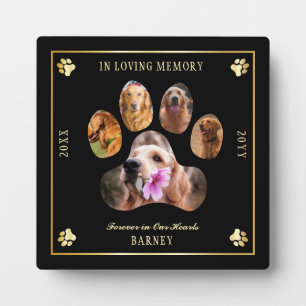In Loving Memory Photo Pet Memorial - Black Gold Plaque