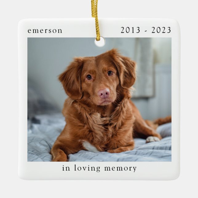 In Loving Memory Photo Pet Memorial  Ceramic Ornament (Front)