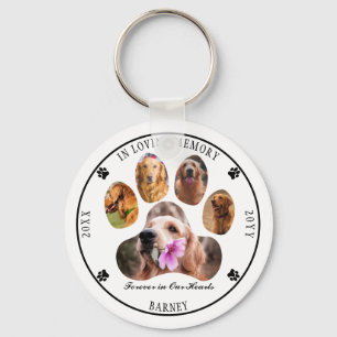 In Loving Memory Photo Pet Memorial - White Key Ring