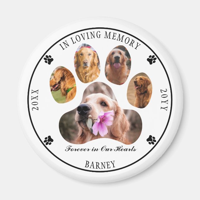 In Loving Memory Photo Pet Memorial - White Magnet (Front)